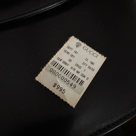 Authentic vintage GUCCI BAMBOO 1947 top handle bag black leather rare HTF - Picture 10 of 17